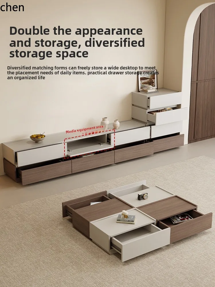 Tables - W5.19 solid wood floor-to-ceiling TV cabinet,