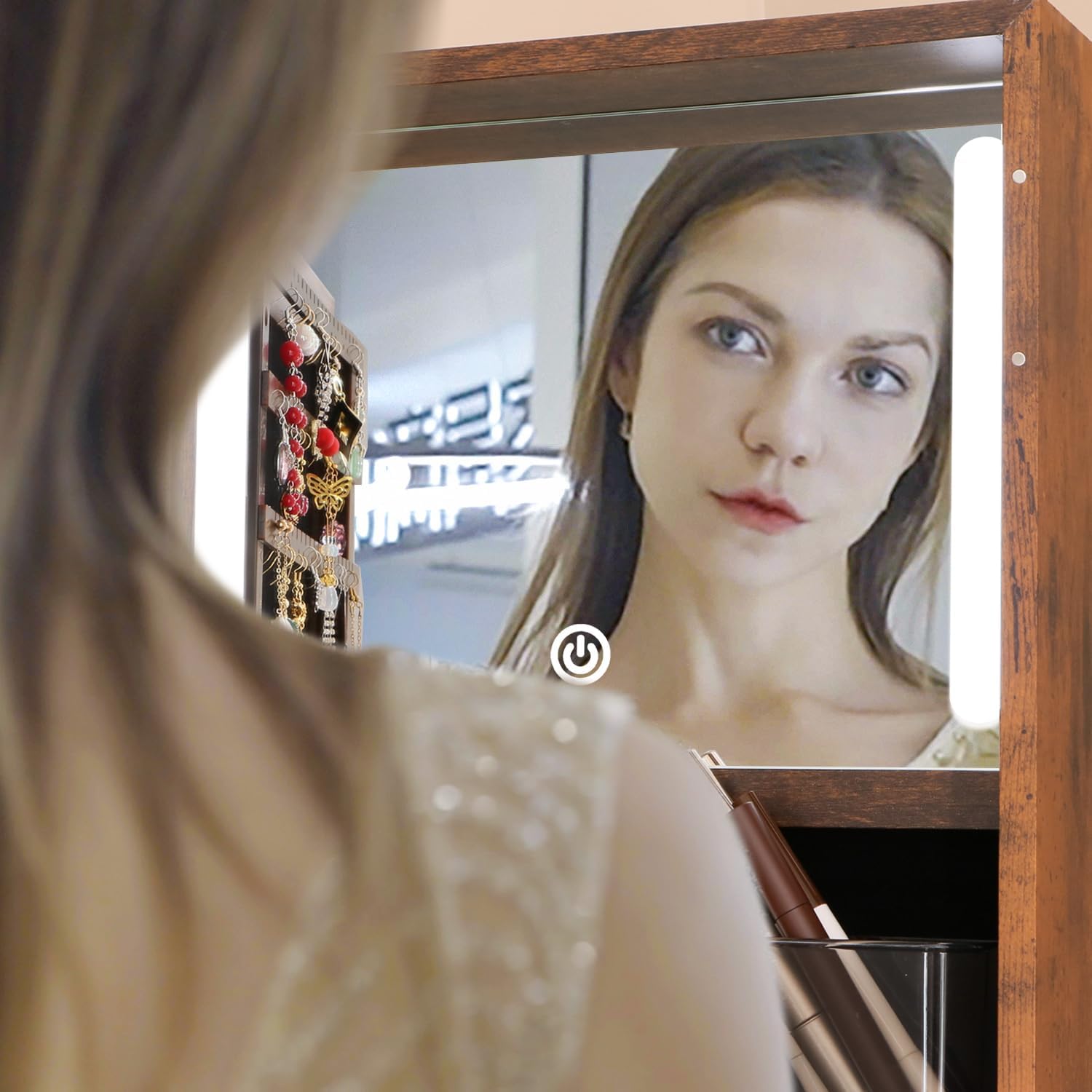 Rotating Jewelry Cabinet Vanit - Full Length Mirror Jewelry Armoire review and price