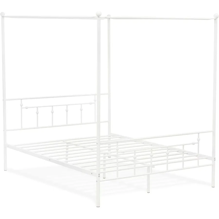 East West Furniture - ATQCWHI  - Canopy Bed Frame Metal Queen review and price