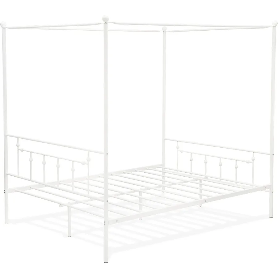 East West Furniture - ATQCWHI  - Canopy Bed Frame Metal Queen review and price