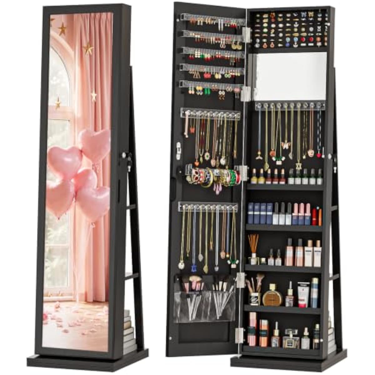 Elegant Black Standing Jewelry - Full Length Mirror Jewelry Armoire review and price