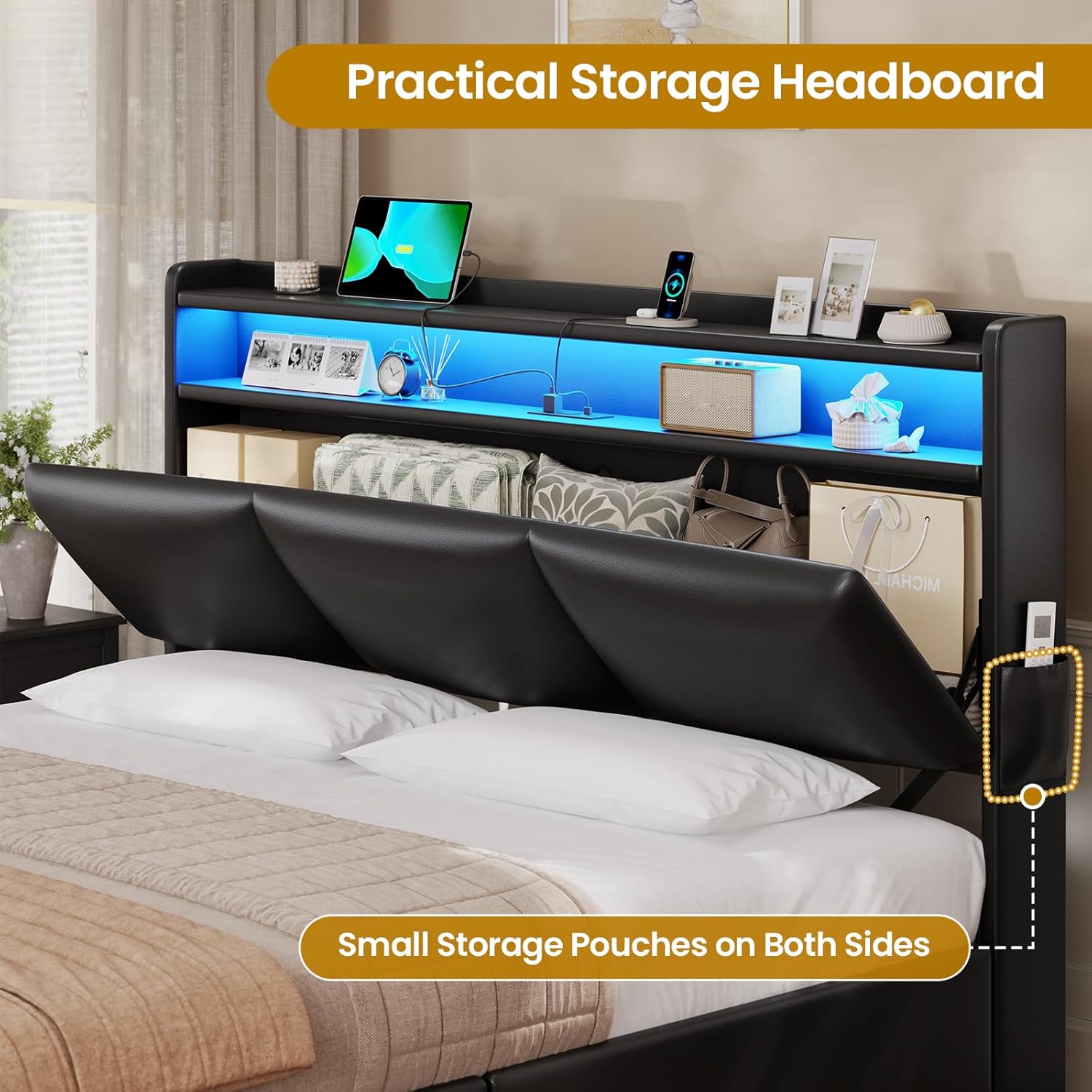 Queen Bed Frame with Storage H - Canopy Bed Frame Metal Queen review and price