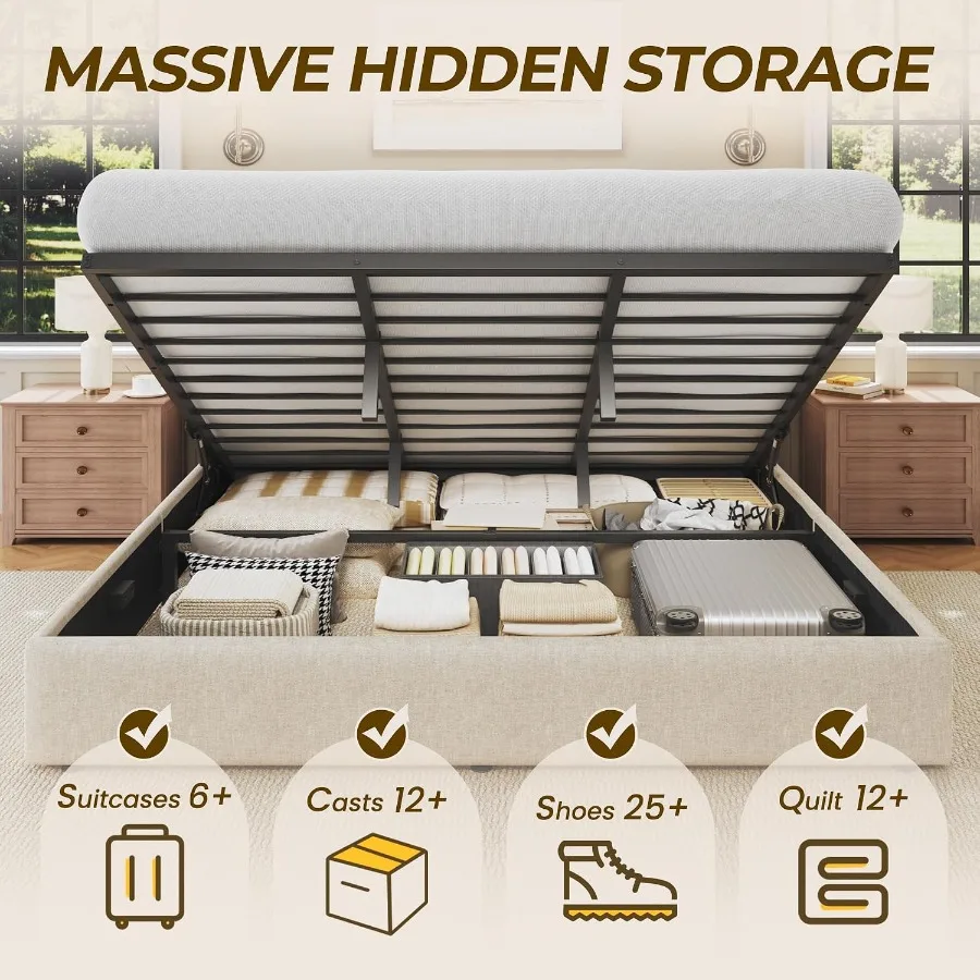 Size Lift Up Storage Bed Frame - Gas Lift Storage Bed Hydraulic review and price