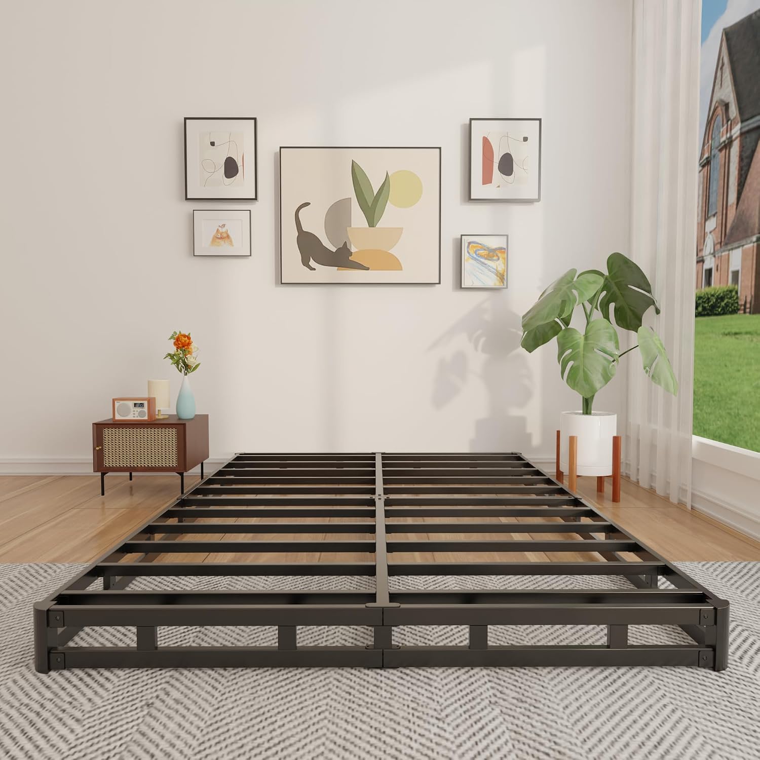 4 Inch Queen Box Spring Low Pr - Canopy Bed Frame Metal Queen review and price