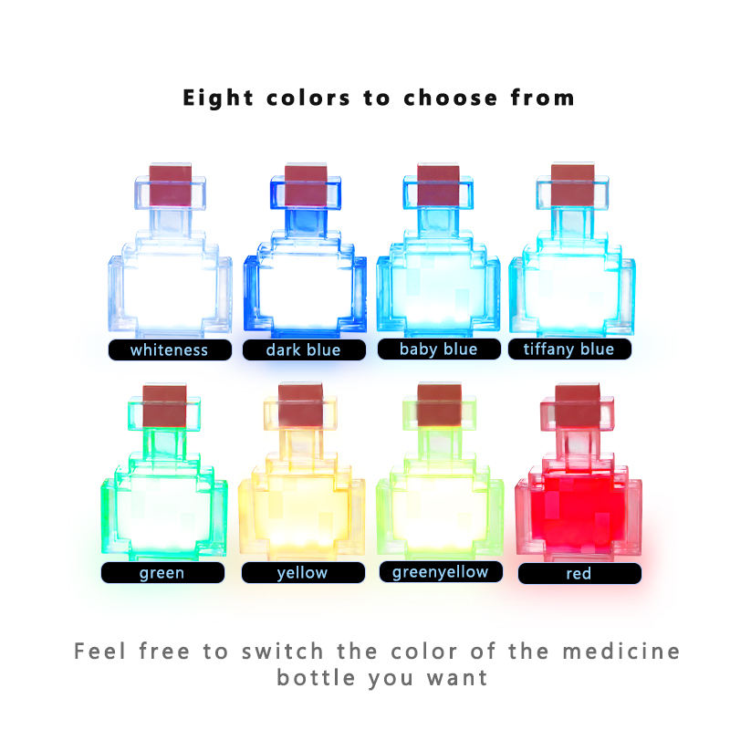MC Game Potion Bottle Night Li - Floating Nightstand With Led Light review and price