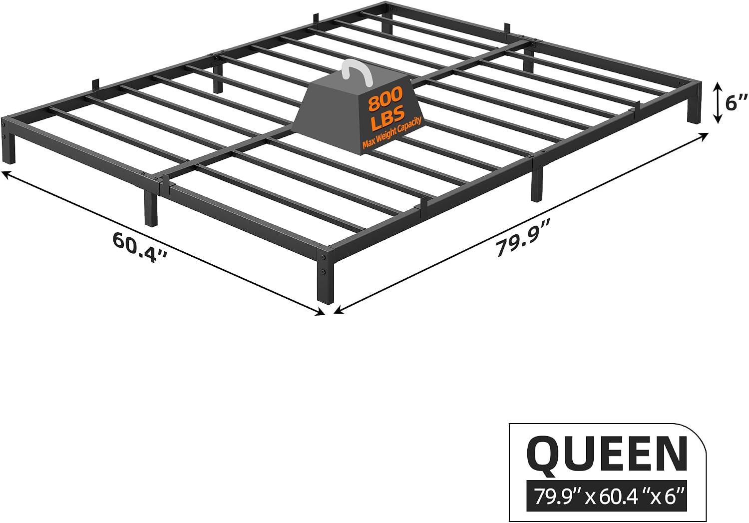 6 Inch Heavy Duty Metal Queen  - Canopy Bed Frame Metal Queen review and price