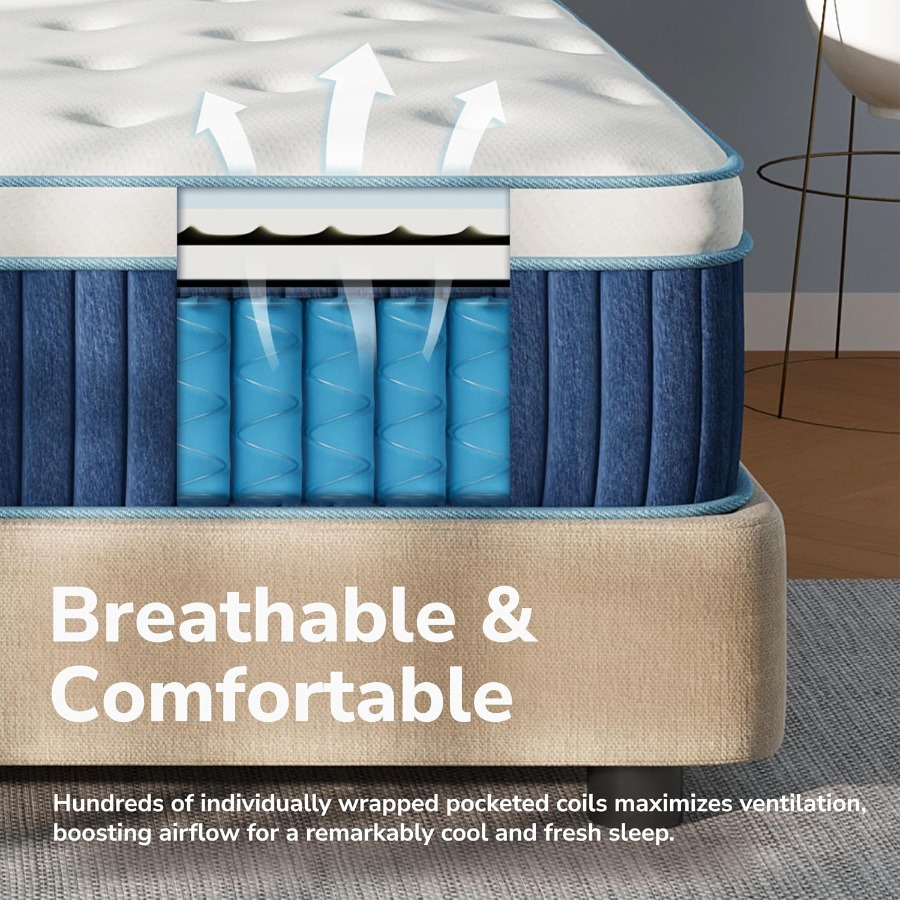 12 Inch Queen Hybrid Mattress  - Memory Foam Mattress In A Box Queen review and price